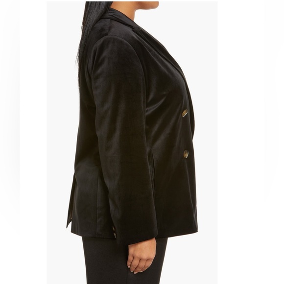 Vince Black Velvet Double Breasted Classic Blazer - Picture 5 of 11